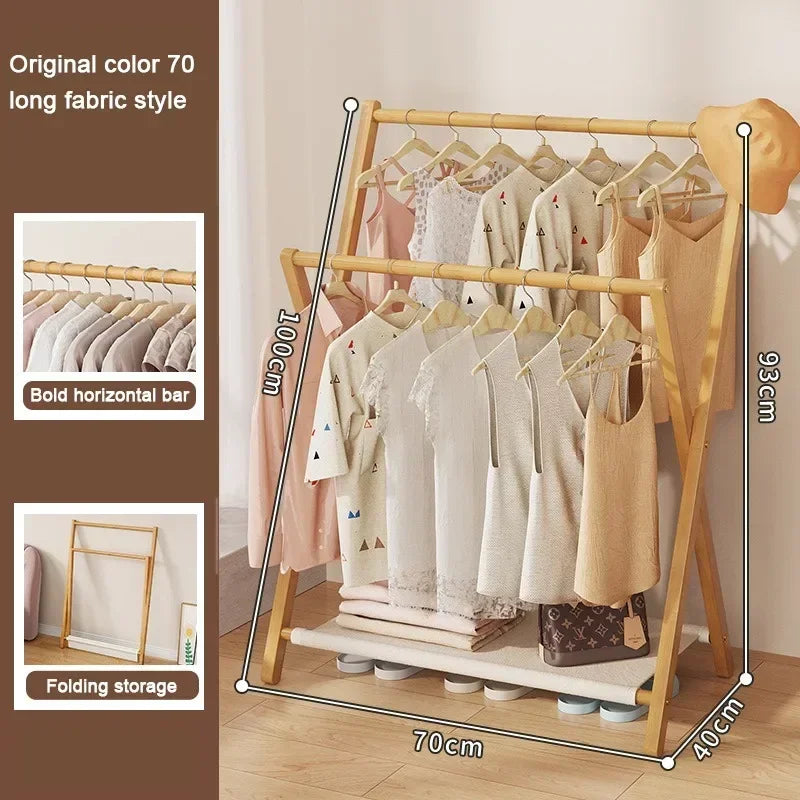 Solid Wood Folding Towel & Garment Rack