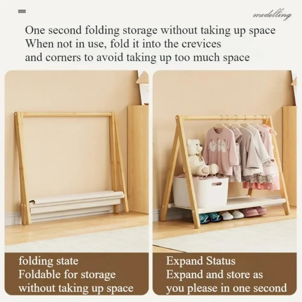 Solid Wood Folding Towel & Garment Rack