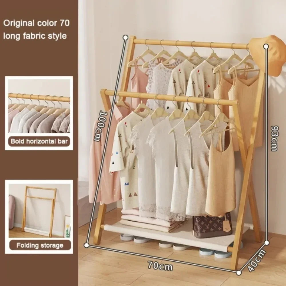 Solid Wood Folding Towel & Garment Rack