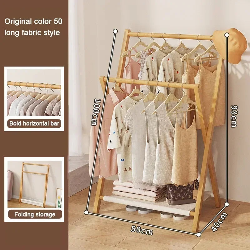 Solid Wood Folding Towel & Garment Rack