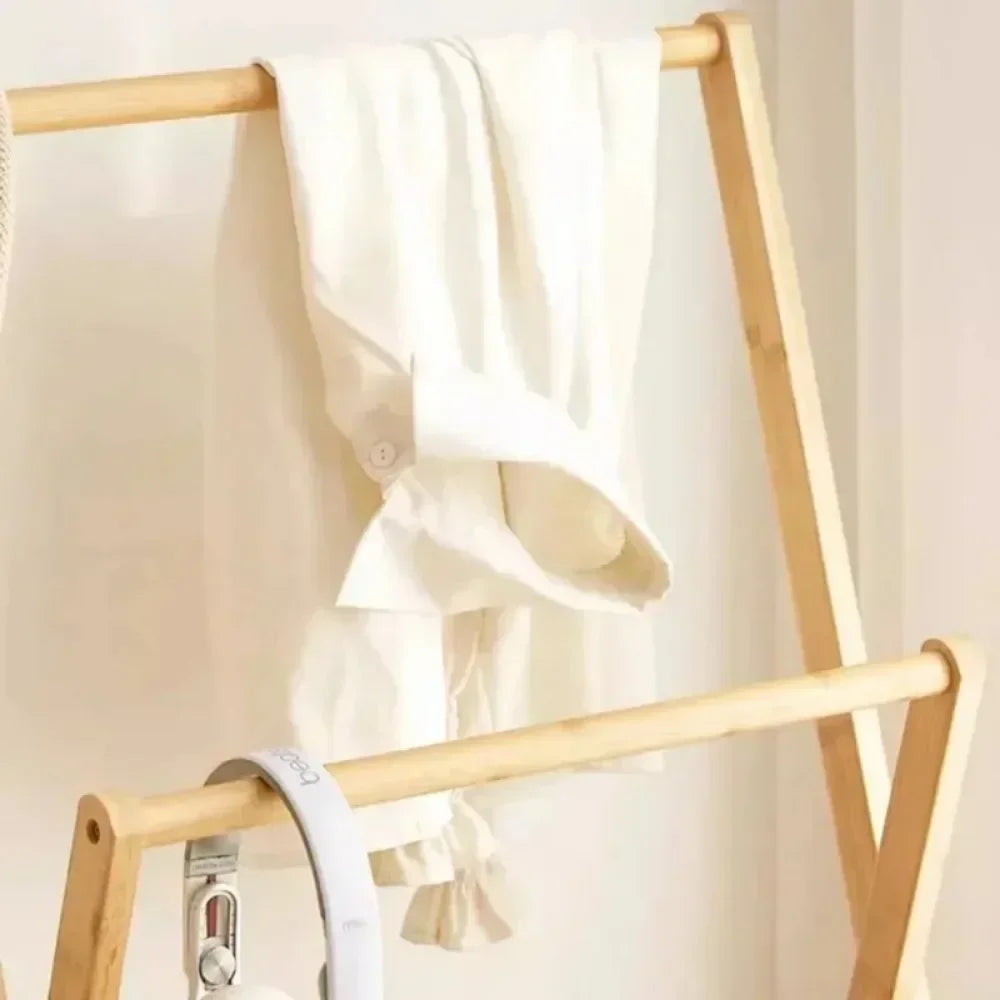 Solid Wood Folding Towel & Garment Rack