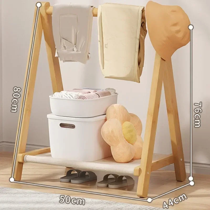 Solid Wood Folding Towel & Garment Rack